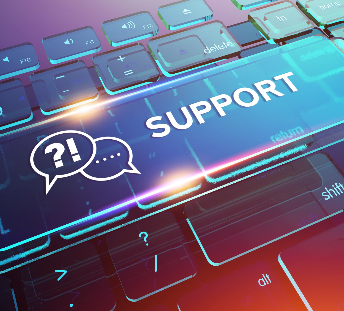 Support Button on Computer Keyboard